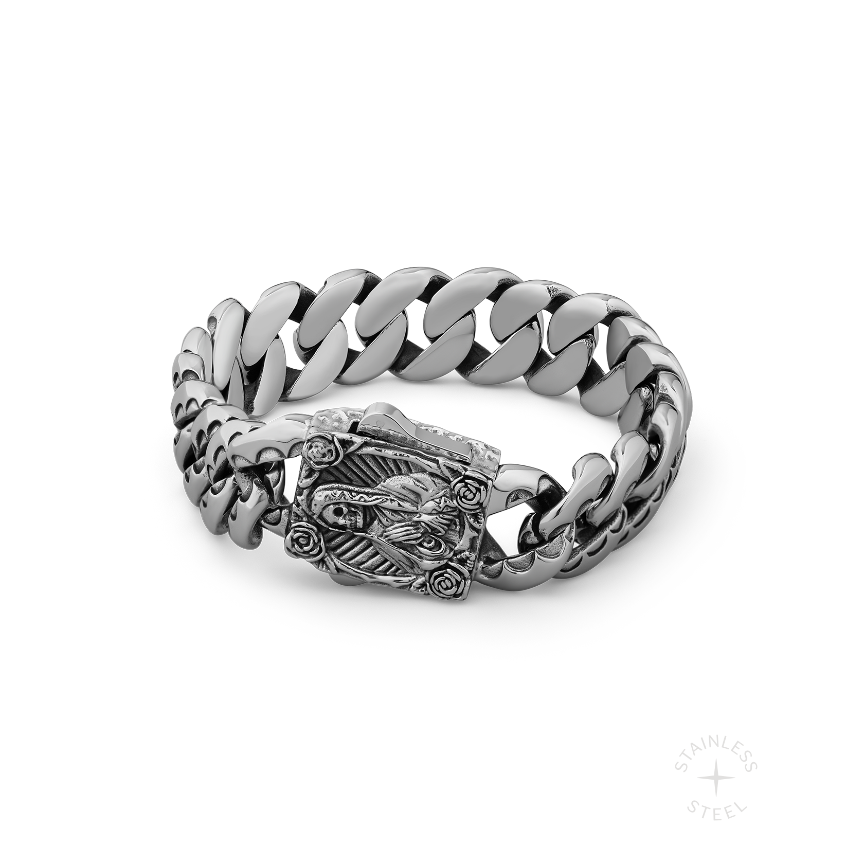 Apparition: Santa Muerte Bracelet in Stainless Steel – Clocks and