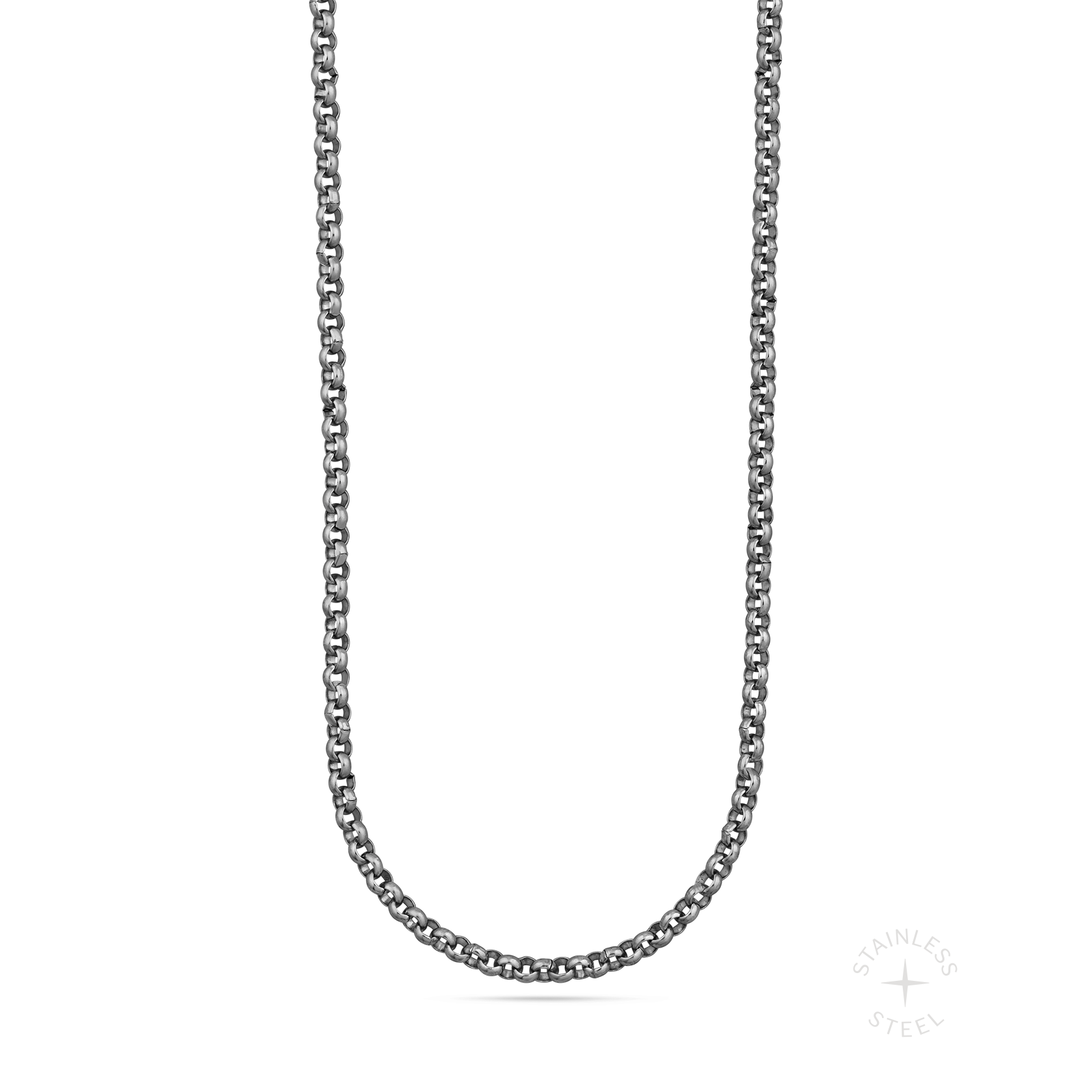 Cable Chain: Mens Cable Chain Necklace in Stainless Steel – Clocks