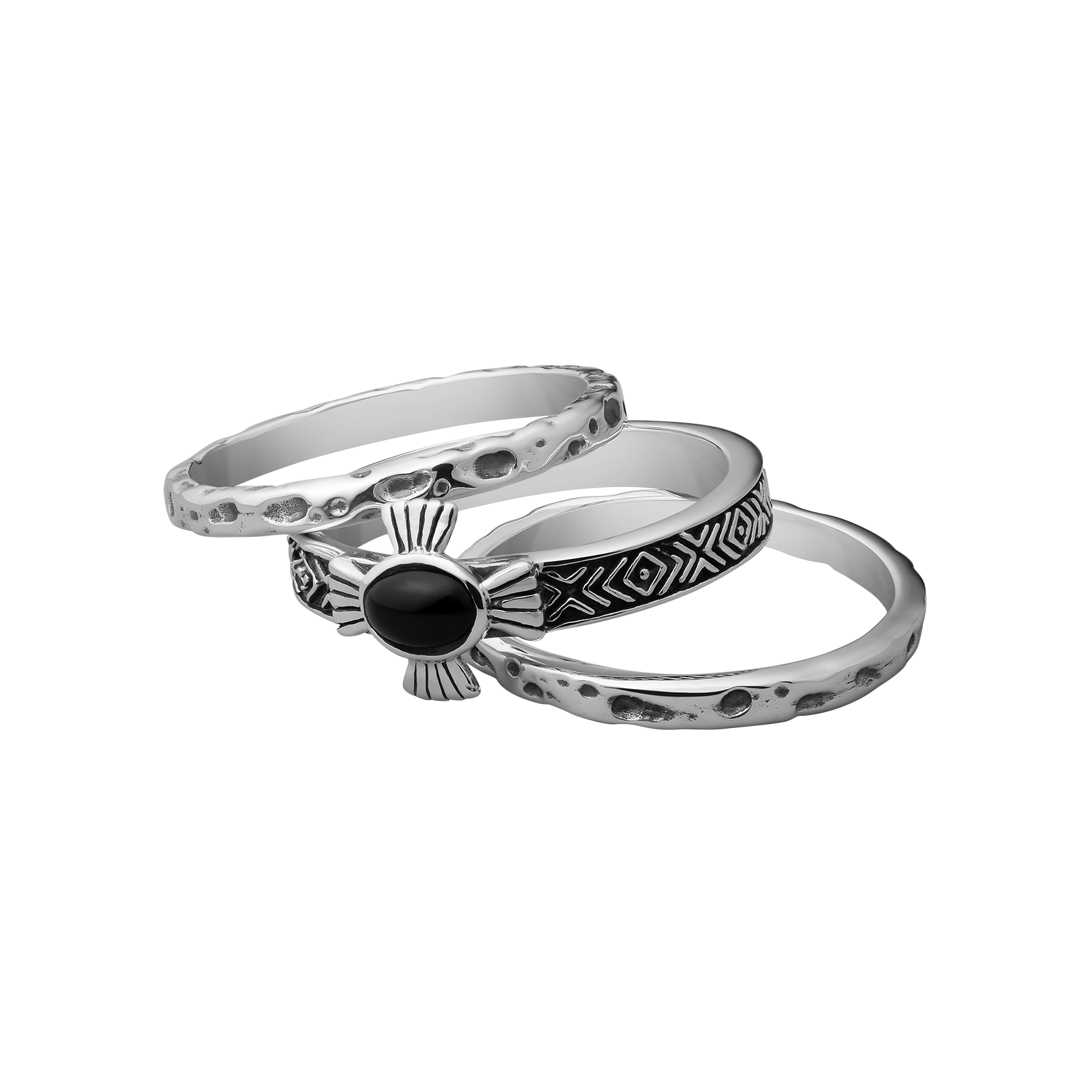 Echoes x JJ Julius Son: Mens Stackable Rings in Silver – Clocks Echoes x JJ Julius Son: Mens Stackable Rings in Silver – Clocks