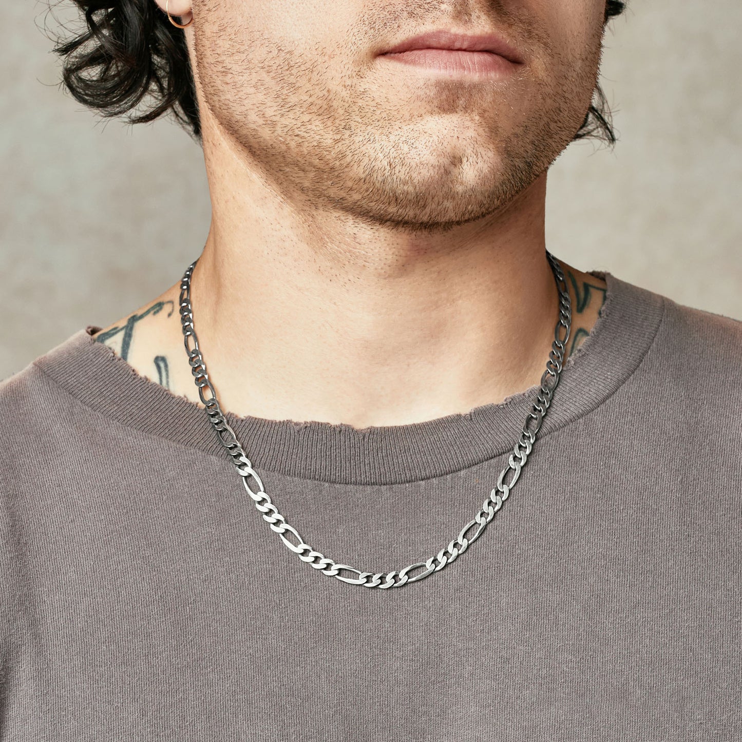 Sterling Silver Figaro Chain for Men