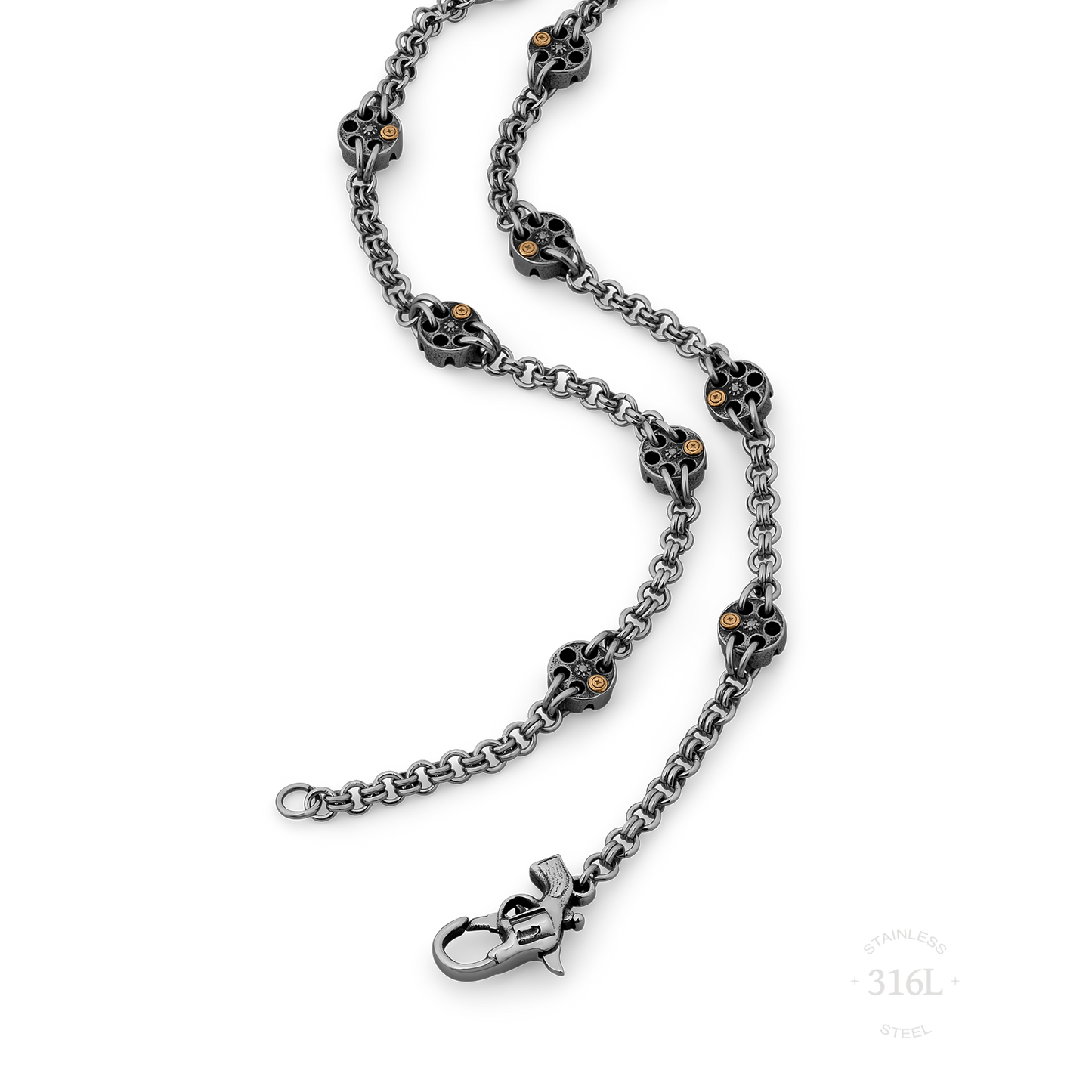 Revolver Stainless steel chain necklace for men