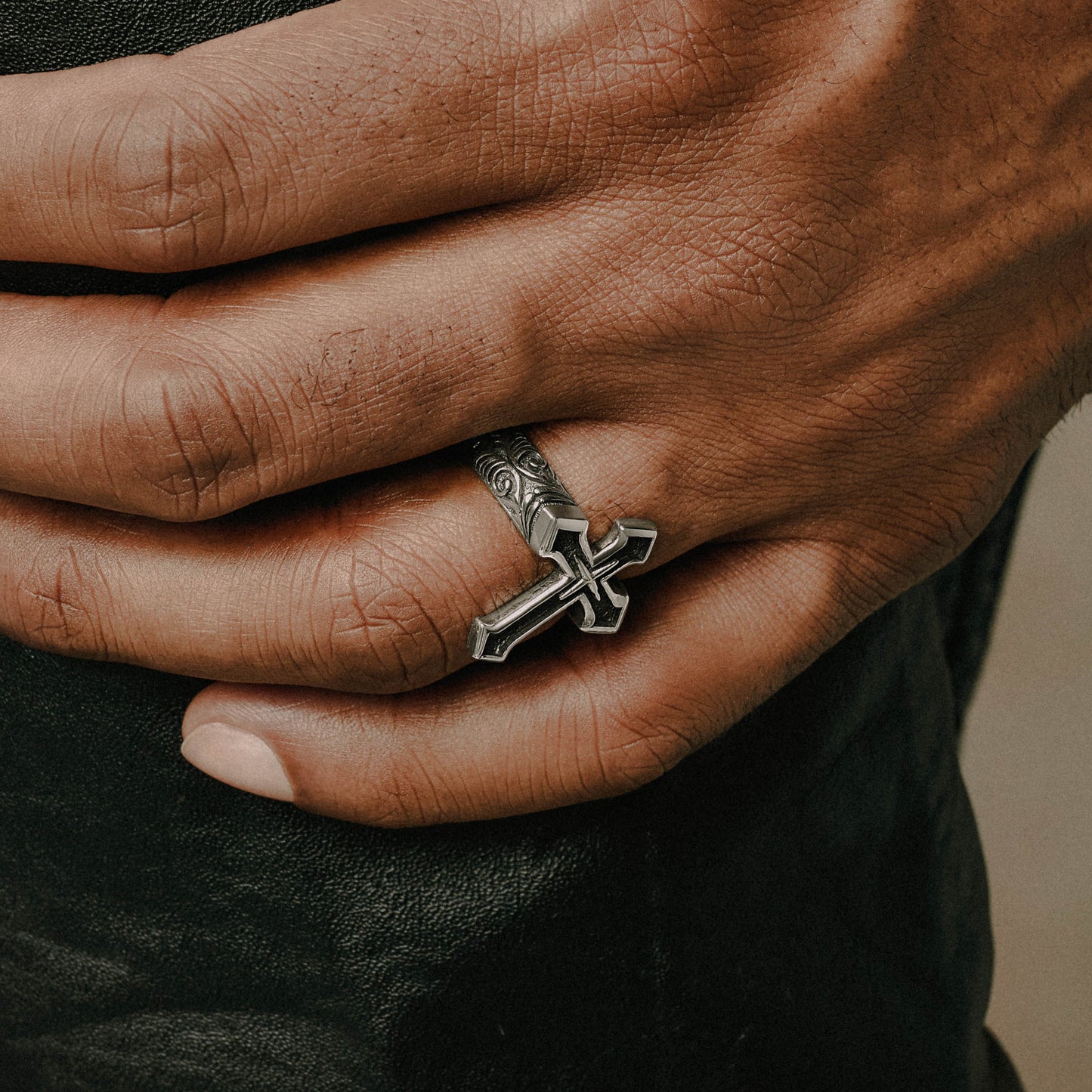 Sacrifice Sterling Silver Cross ring