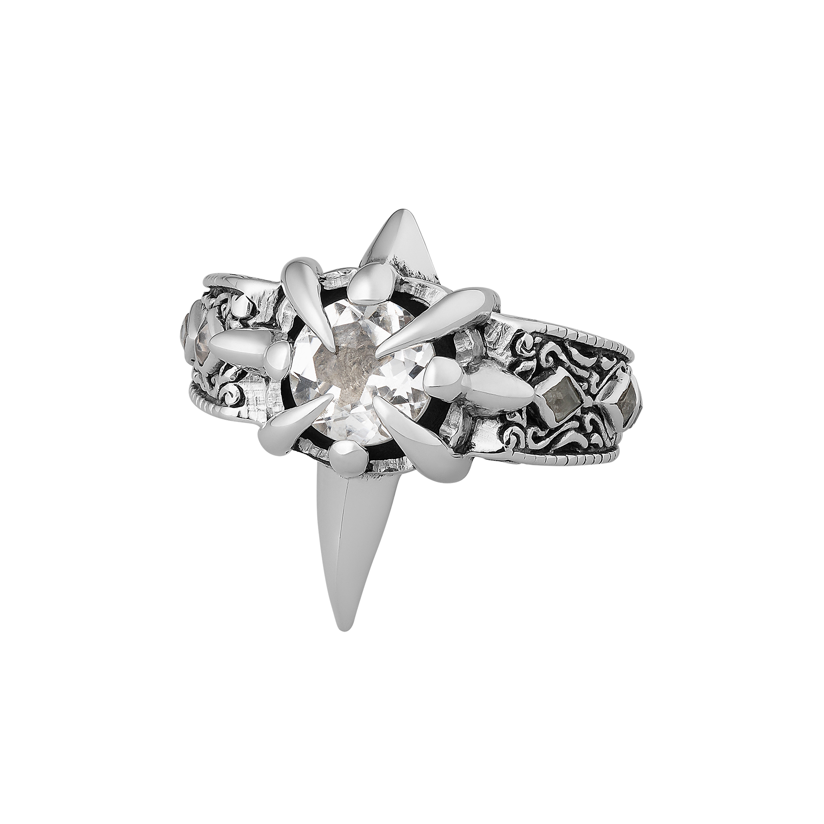 Satori: Clear Quartz Ring for Women in Sterling Silver – Clocks Satori: Clear Quartz Ring for Women in Sterling Silver – Clocks
