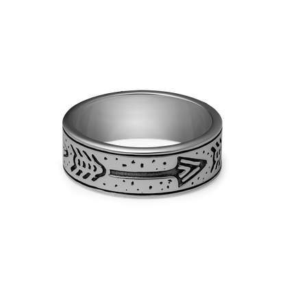 Aim True (His) sterling silver ring - off figure