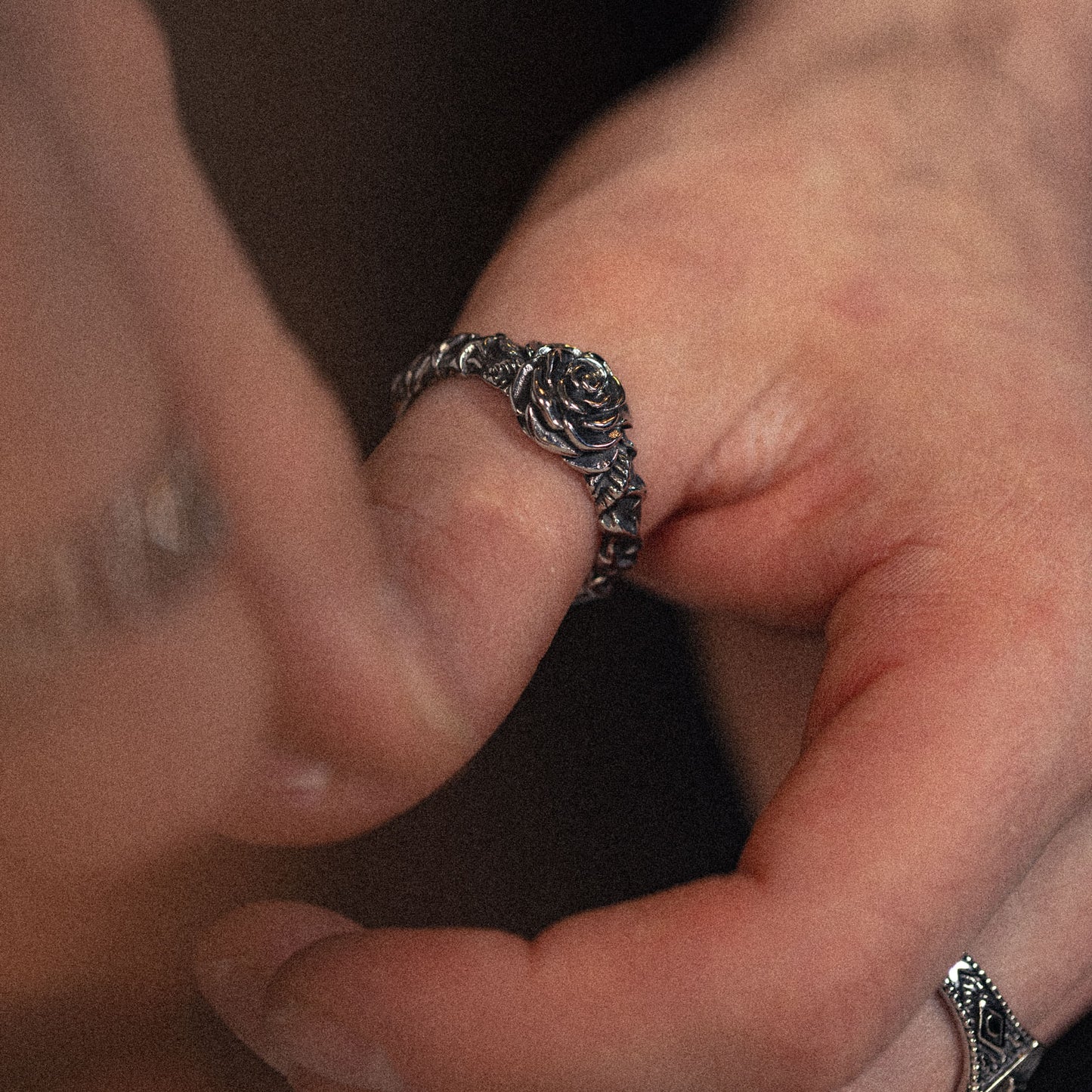 Stainless Steel floral rose flower ring for men All Apologies