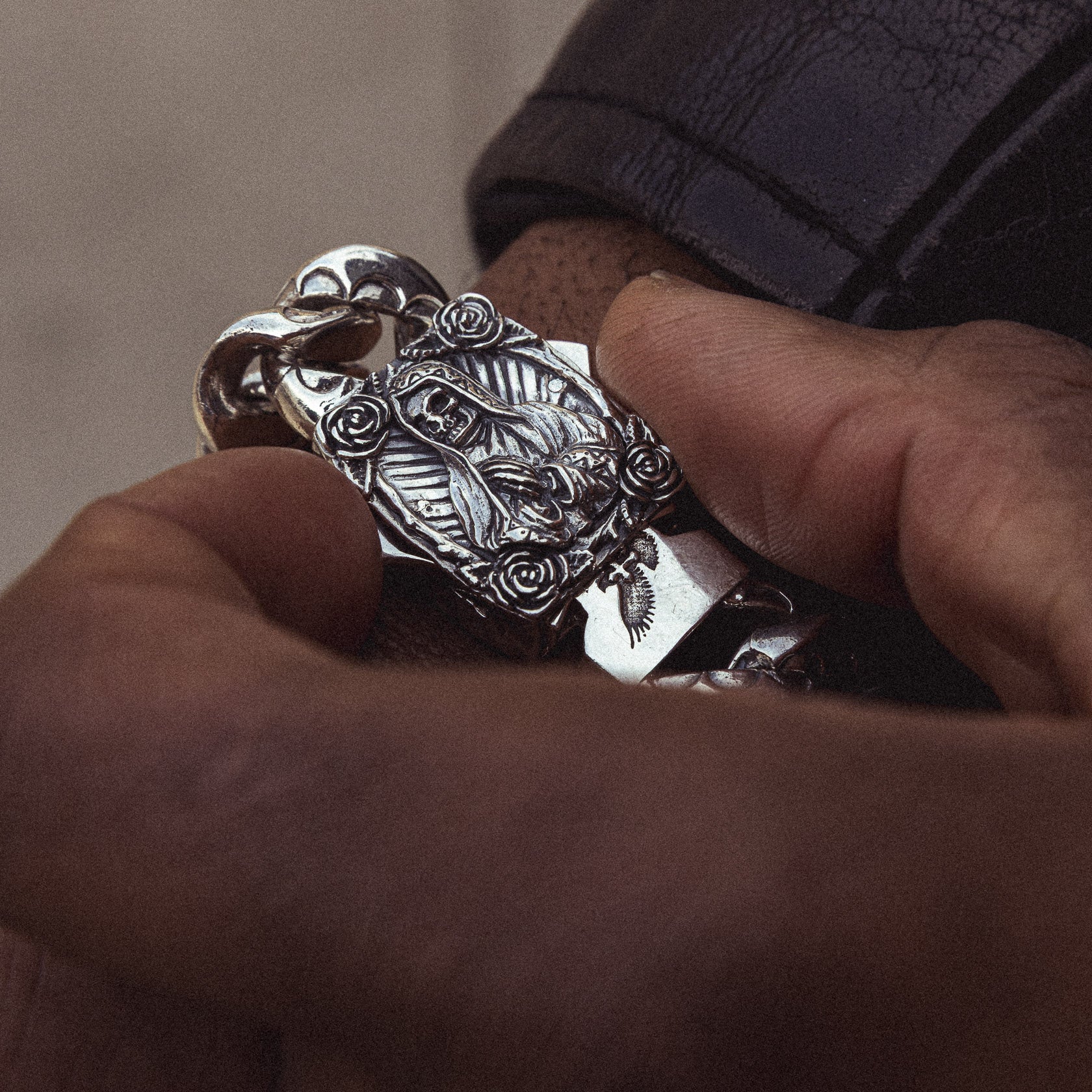 Apparition: Santa Muerte Bracelet in Stainless Steel – Clocks and