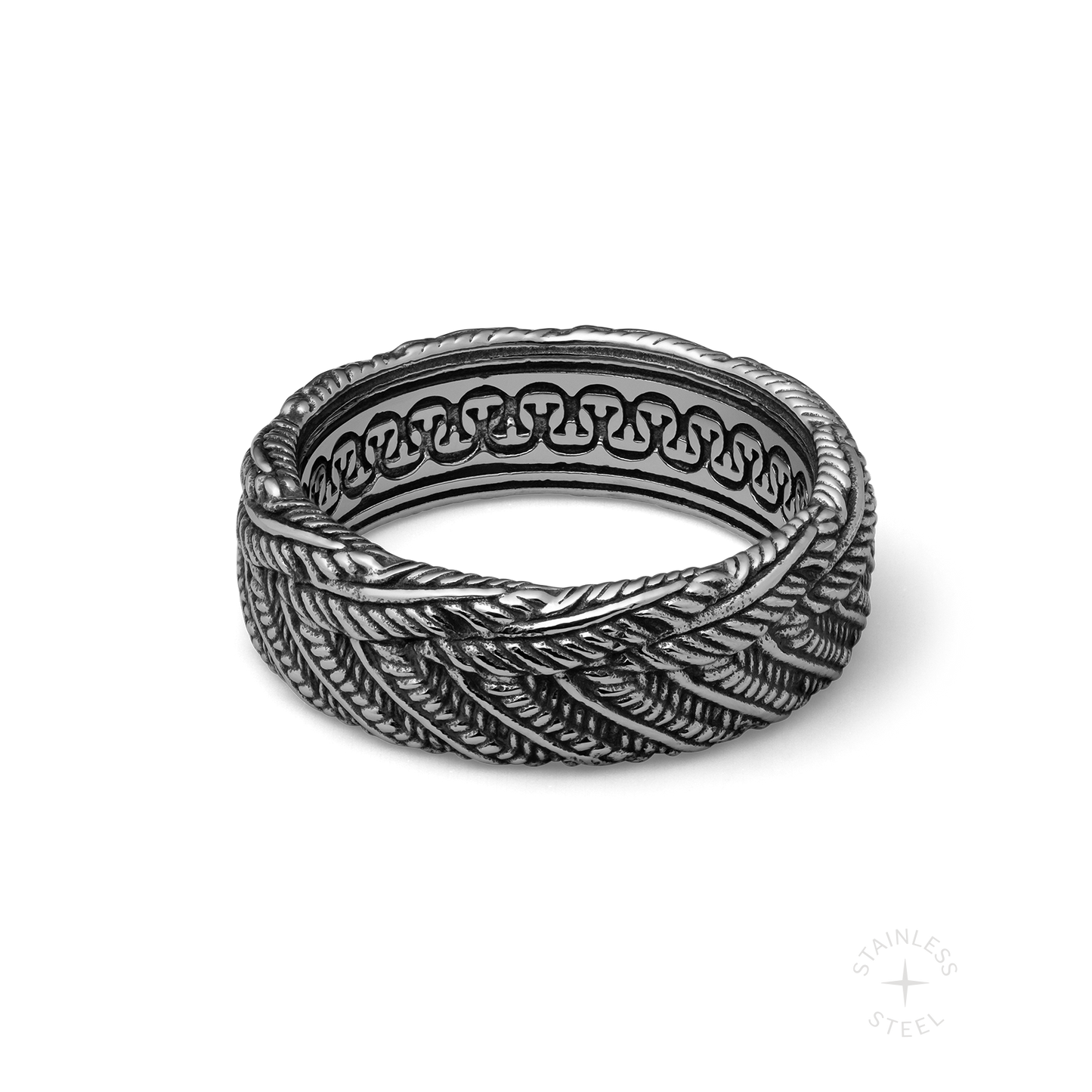 Aviation stainless steel bird feather band ring