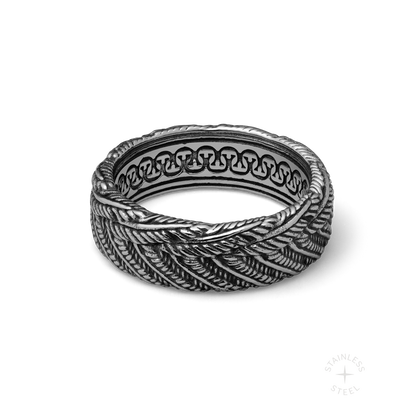 Aviation stainless steel bird feather band ring