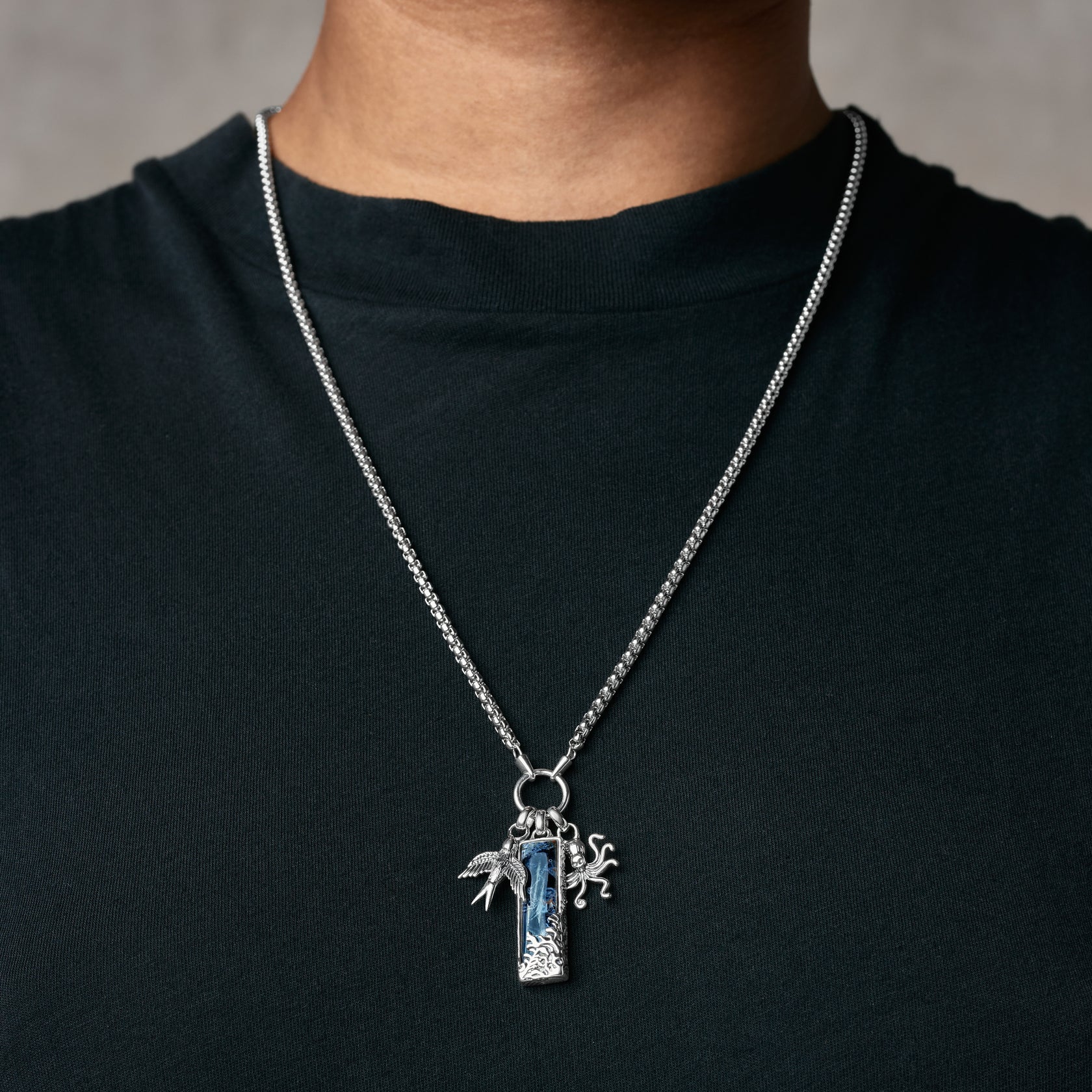 Clocks and Colours Sterling Silver Jewelry Aye, Aye Pendant