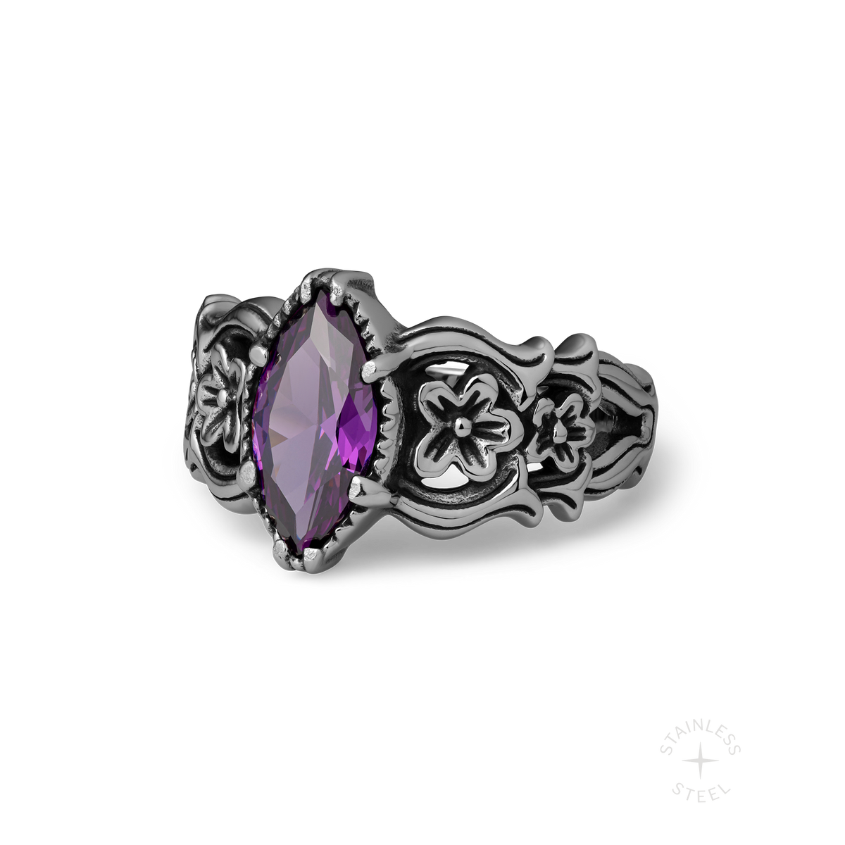 Belladonna stainless steel ring - off figure