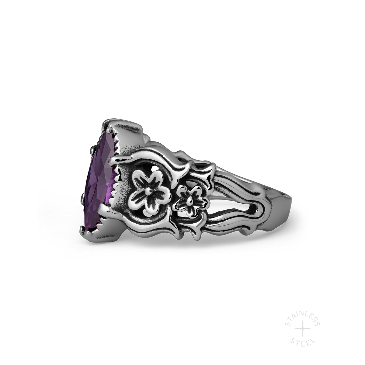 Belladonna stainless steel ring - off figure