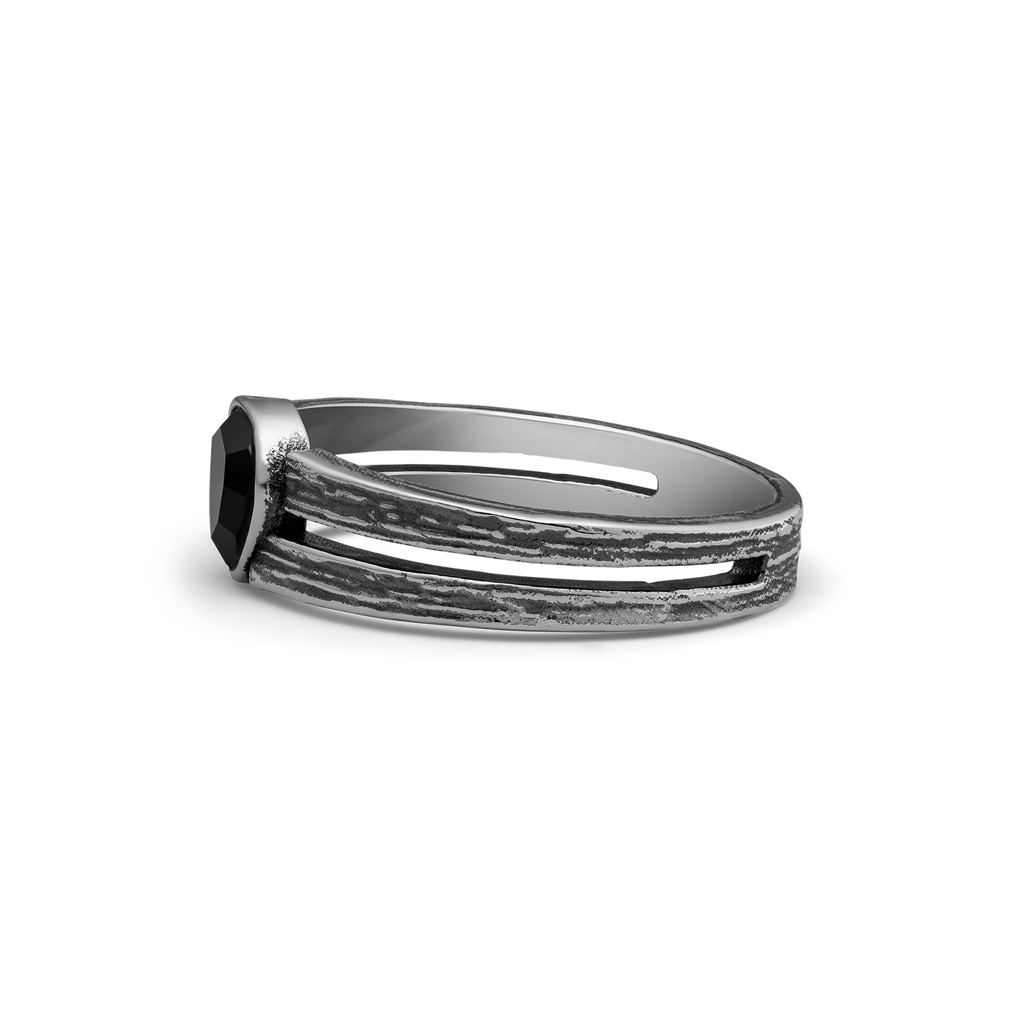 sterling silver black onyx black lotus signet ring