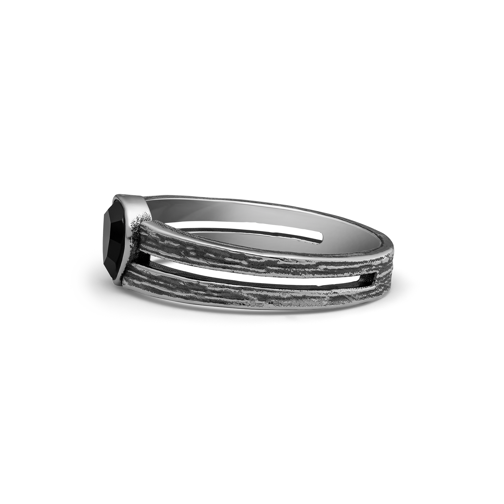 sterling silver black onyx black lotus signet ring