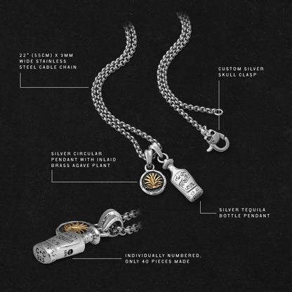 Perla Tapatia sterling silver and brass necklace - on figure