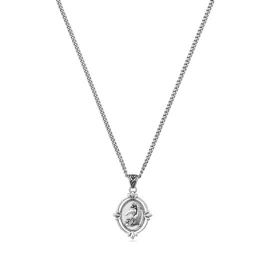 Cavalla Sterling Silver Pegasus Horse pendant necklace for women 