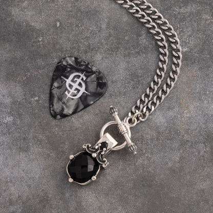 Celeste Sterling Silver and Black onyx pendant necklace for women