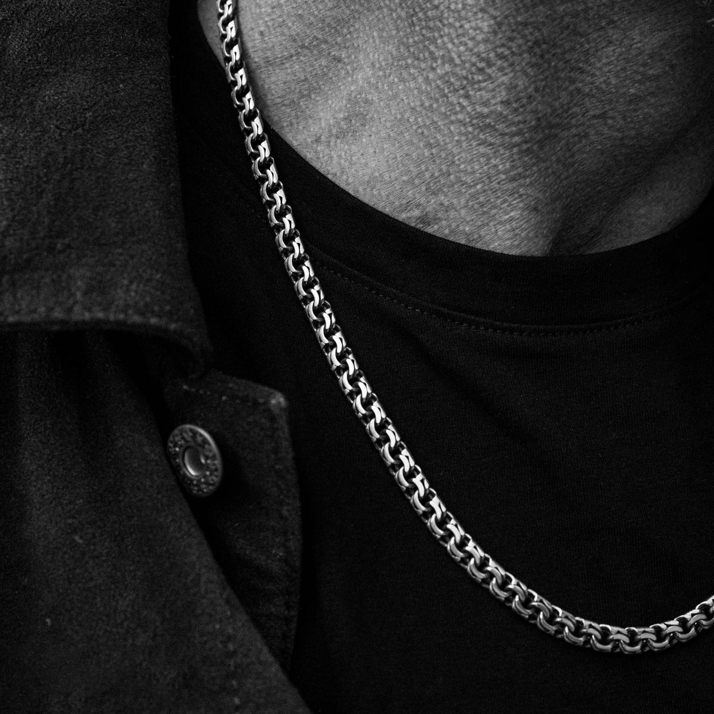 sterling silver chino chain necklace for men