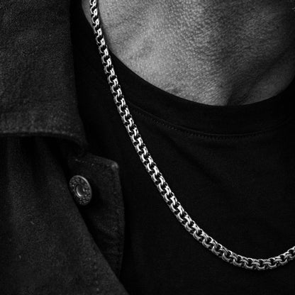 sterling silver chino chain necklace for men