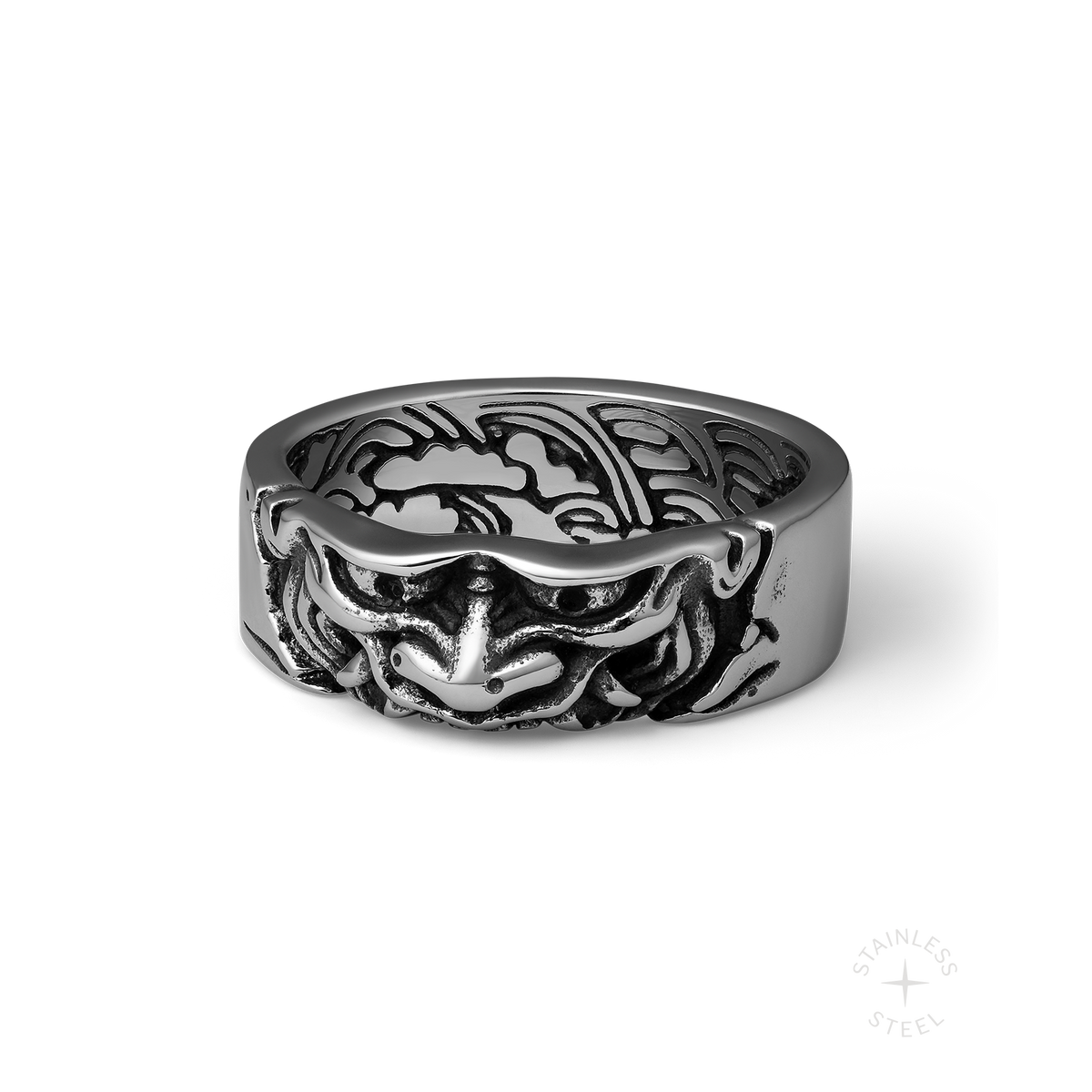 Crimson Veil stainless steel ring - off figure