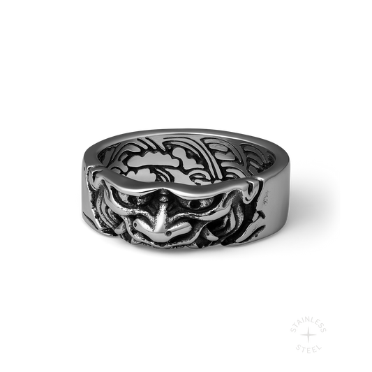 Crimson Veil stainless steel ring - off figure