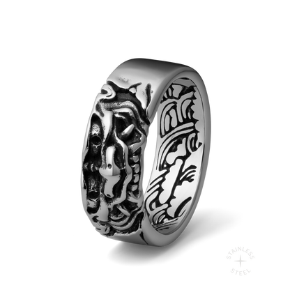 Crimson Veil stainless steel ring - off figure