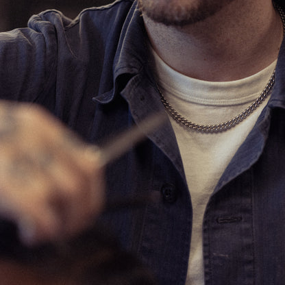 Stainless steel curb chain necklace for men