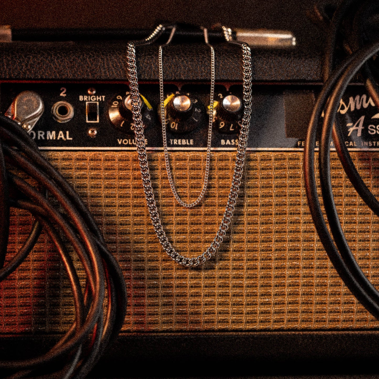 polished stainless steel curb chain necklace