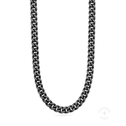 Stainless steel antiqued patina finish figaro chain necklace