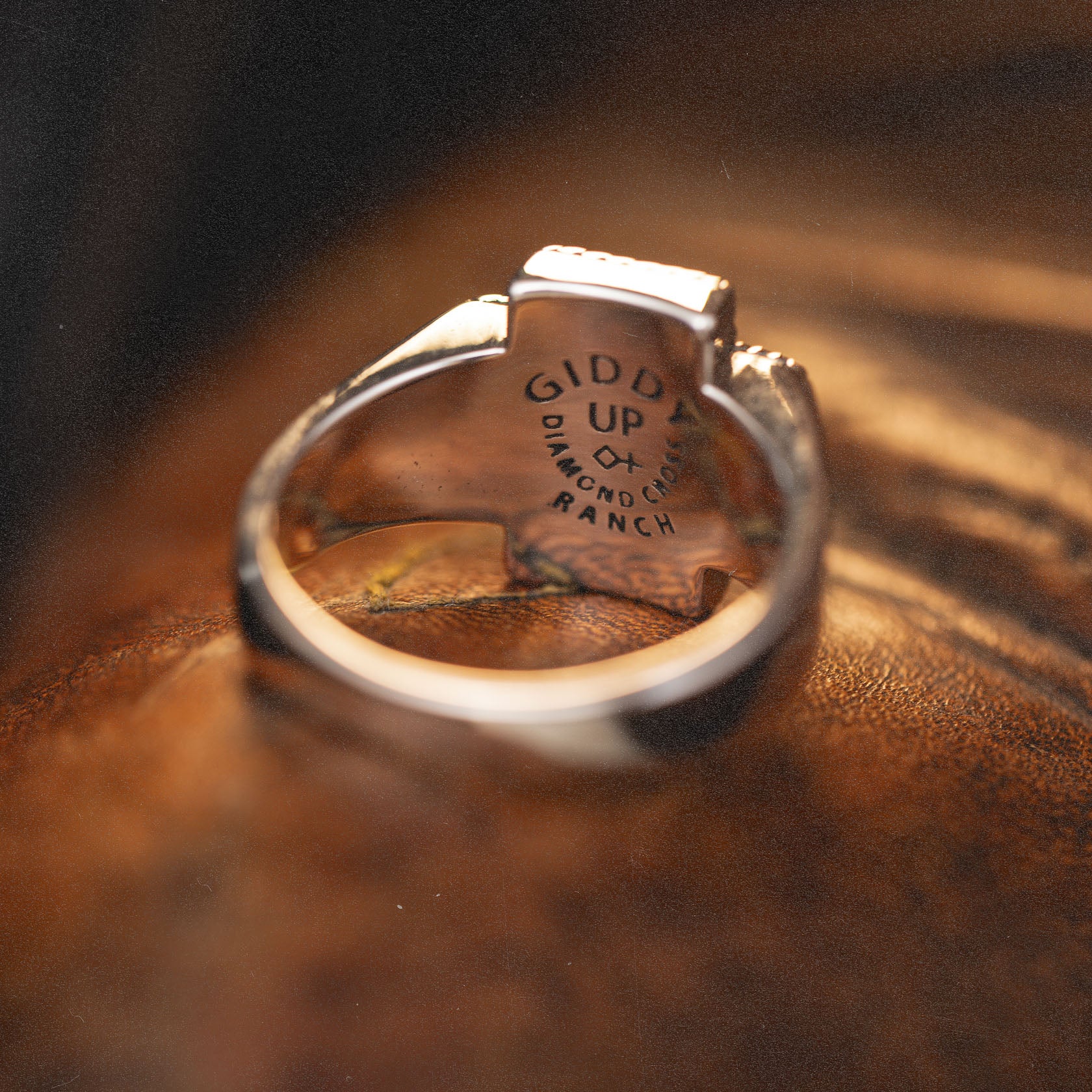 Rodeo Diamond Cross Ranch Sterling Silver Ring with Cross signet Western inspired accessories for men