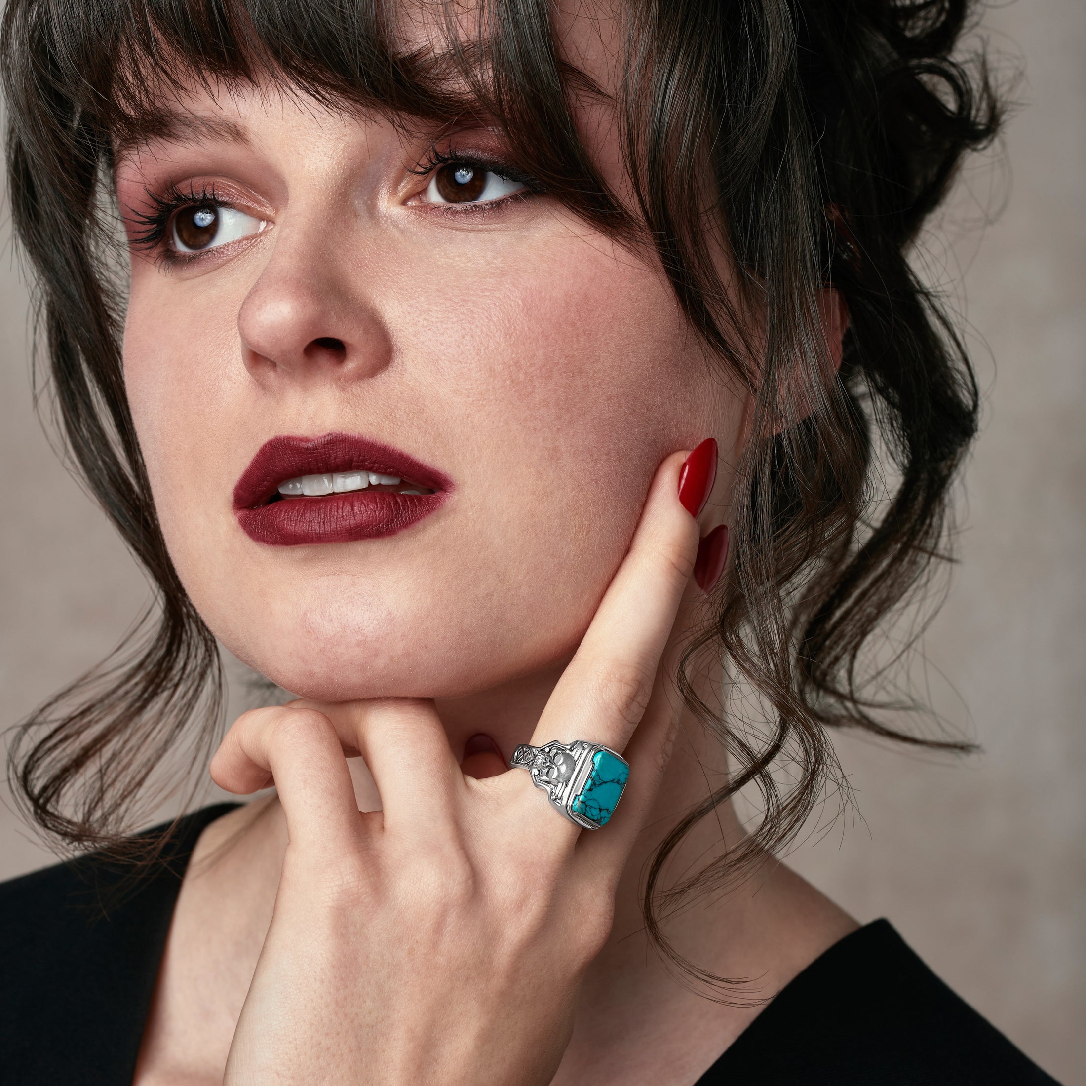 "Desperado" Turquoise Handcrafted Sterling Silver Men's Biker Ring