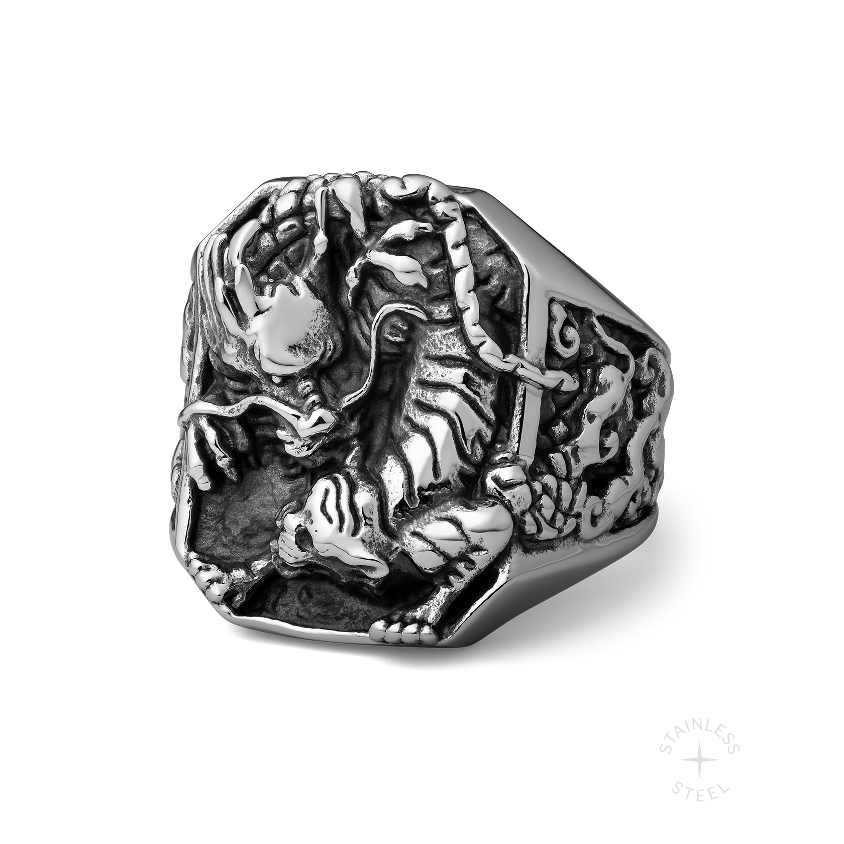 Divine Schism stainless steel ring - off figure
