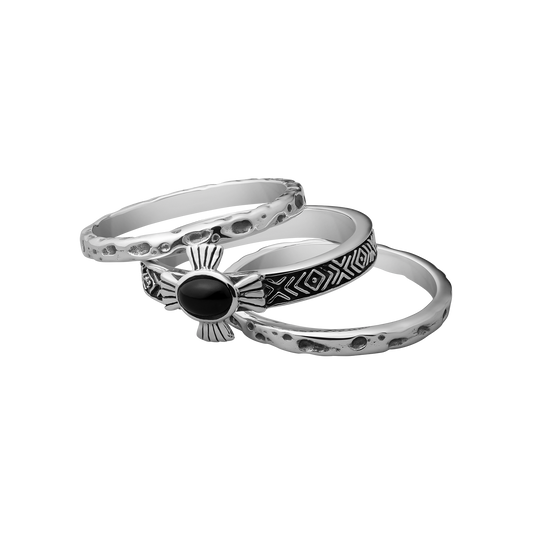 Natural Black Onyx Gemstone Ring In 925 Sterling Silver – Men's Square Band By Heartbeatjewels