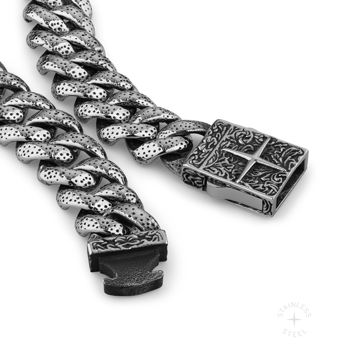 Empire Stainless Steel textured link chain bracelet for men