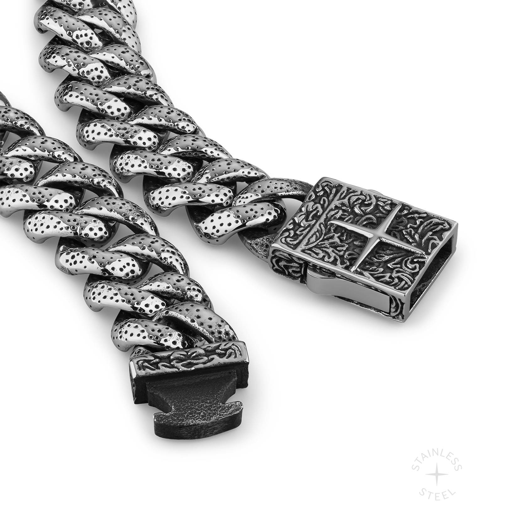 Empire Stainless Steel textured link chain bracelet for men