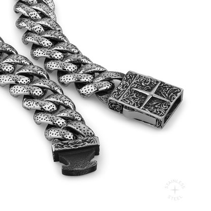 Empire Stainless Steel textured link chain bracelet for men
