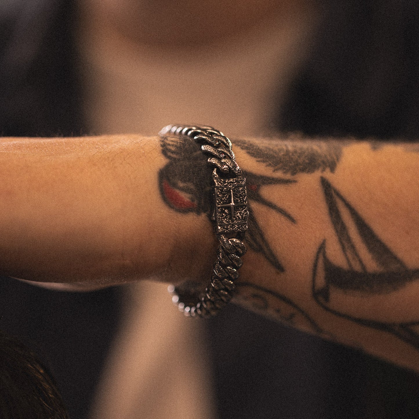 stainless steel cuban chain bracelet for men