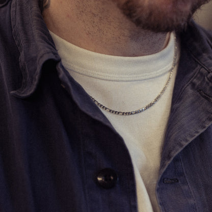 Stainless steel figaro chain necklace for men