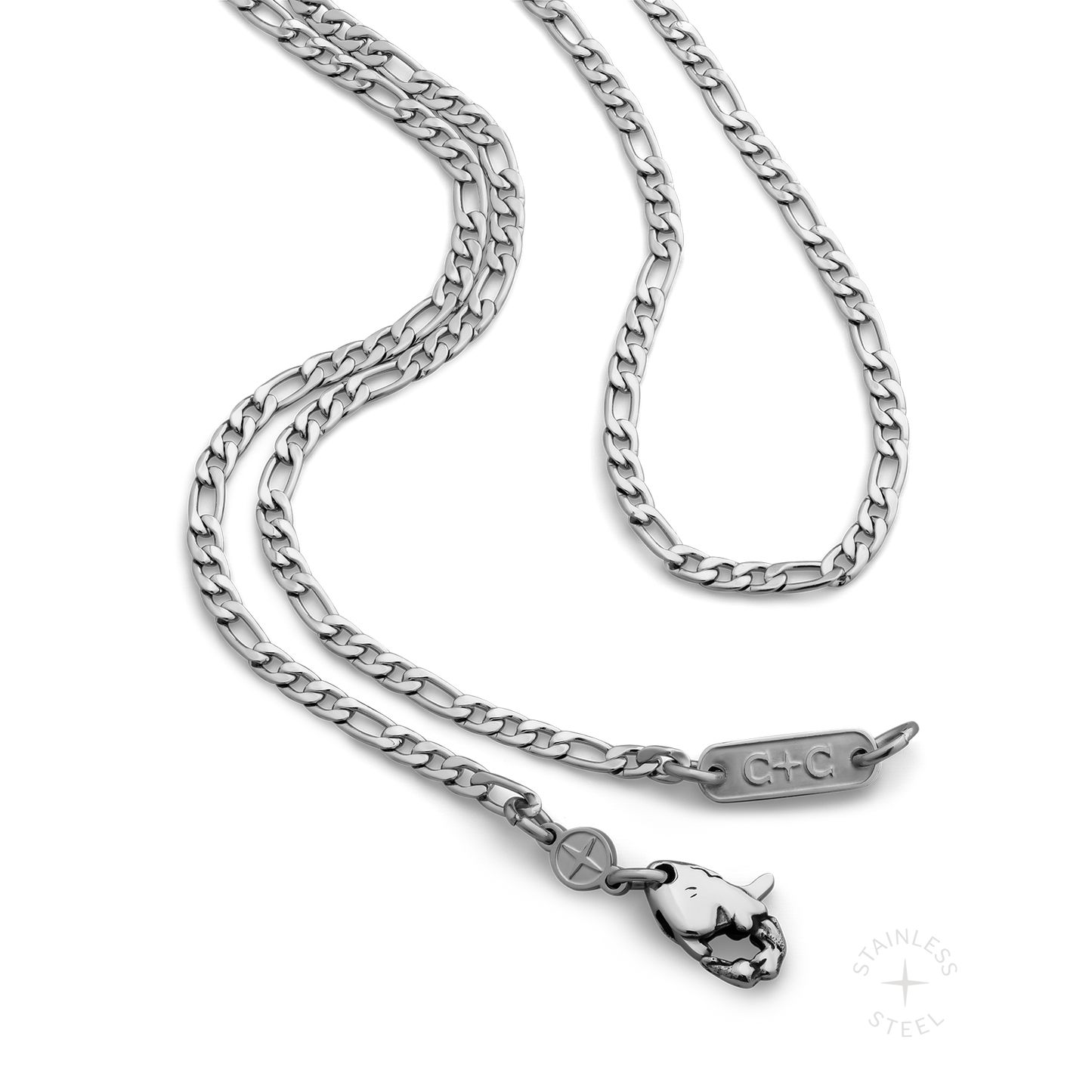 Stainless steel figaro chain necklace for men