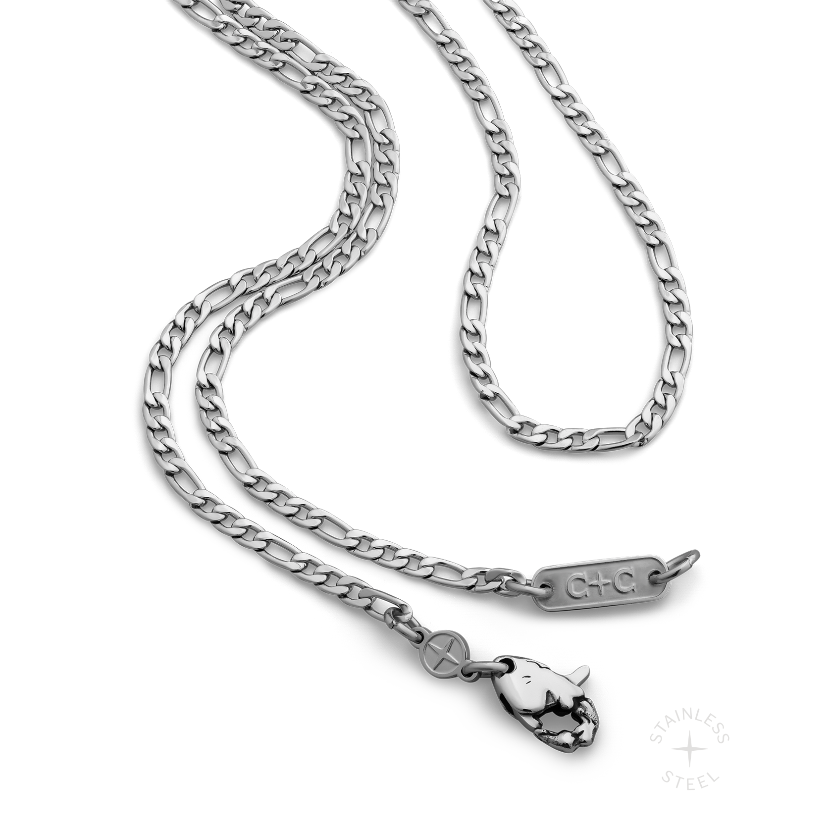 Stainless steel figaro chain necklace for men