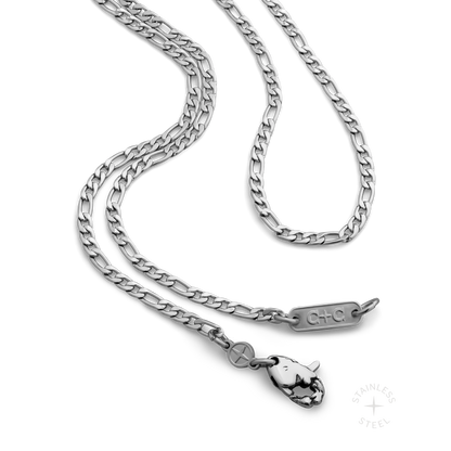 Stainless steel figaro chain necklace for men