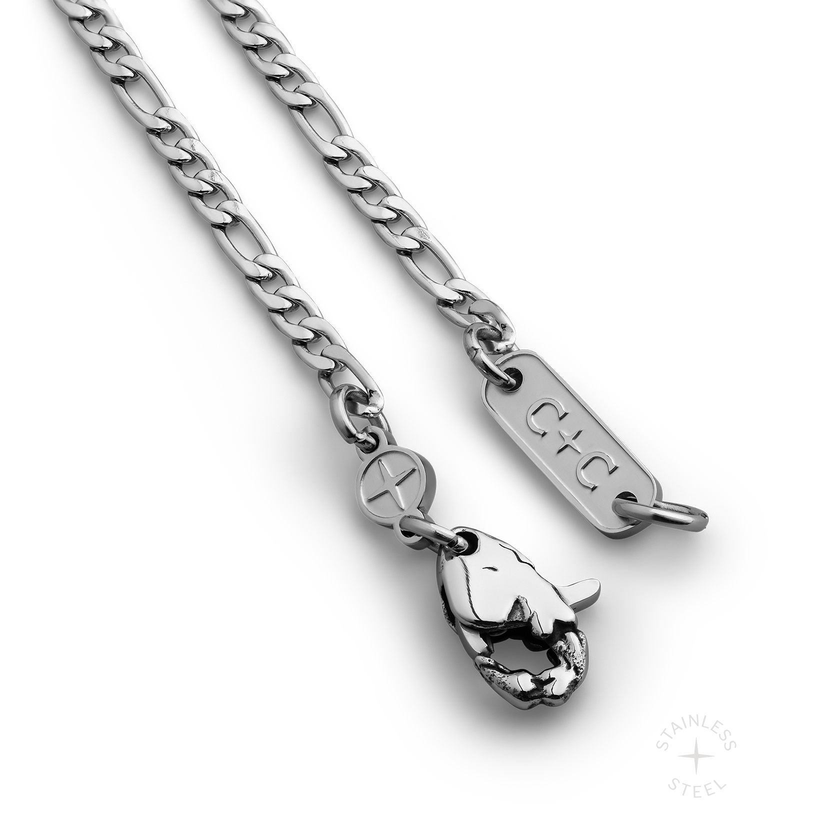 Stainless steel figaro chain necklace for men