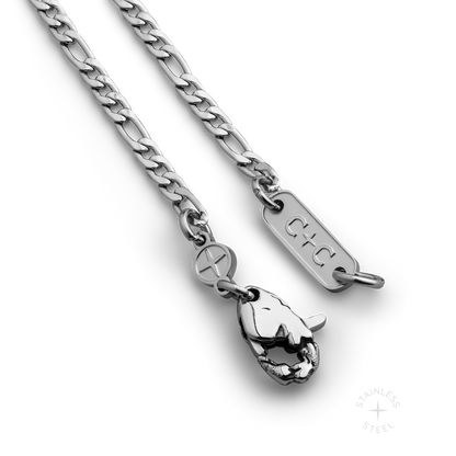 Stainless steel figaro chain necklace for men