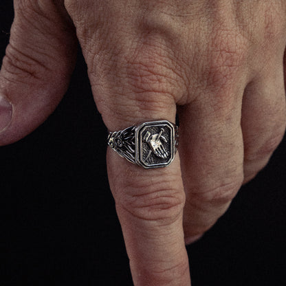 Hard Lessons stainless steel ring - on figure