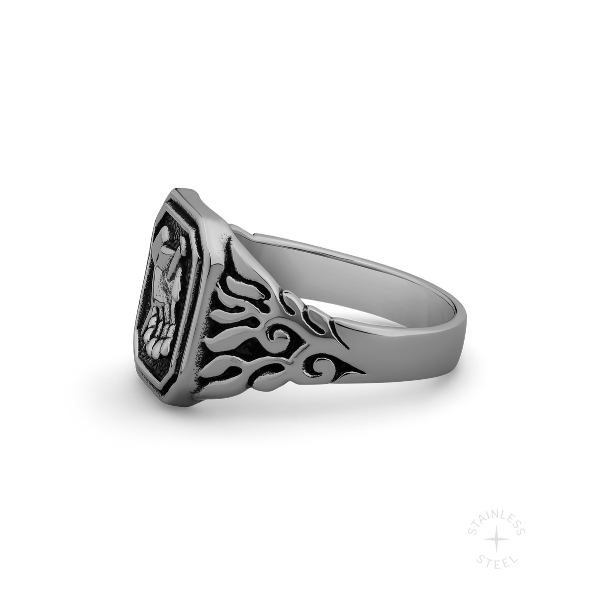 Hard Lessons stainless steel ring - off figure
