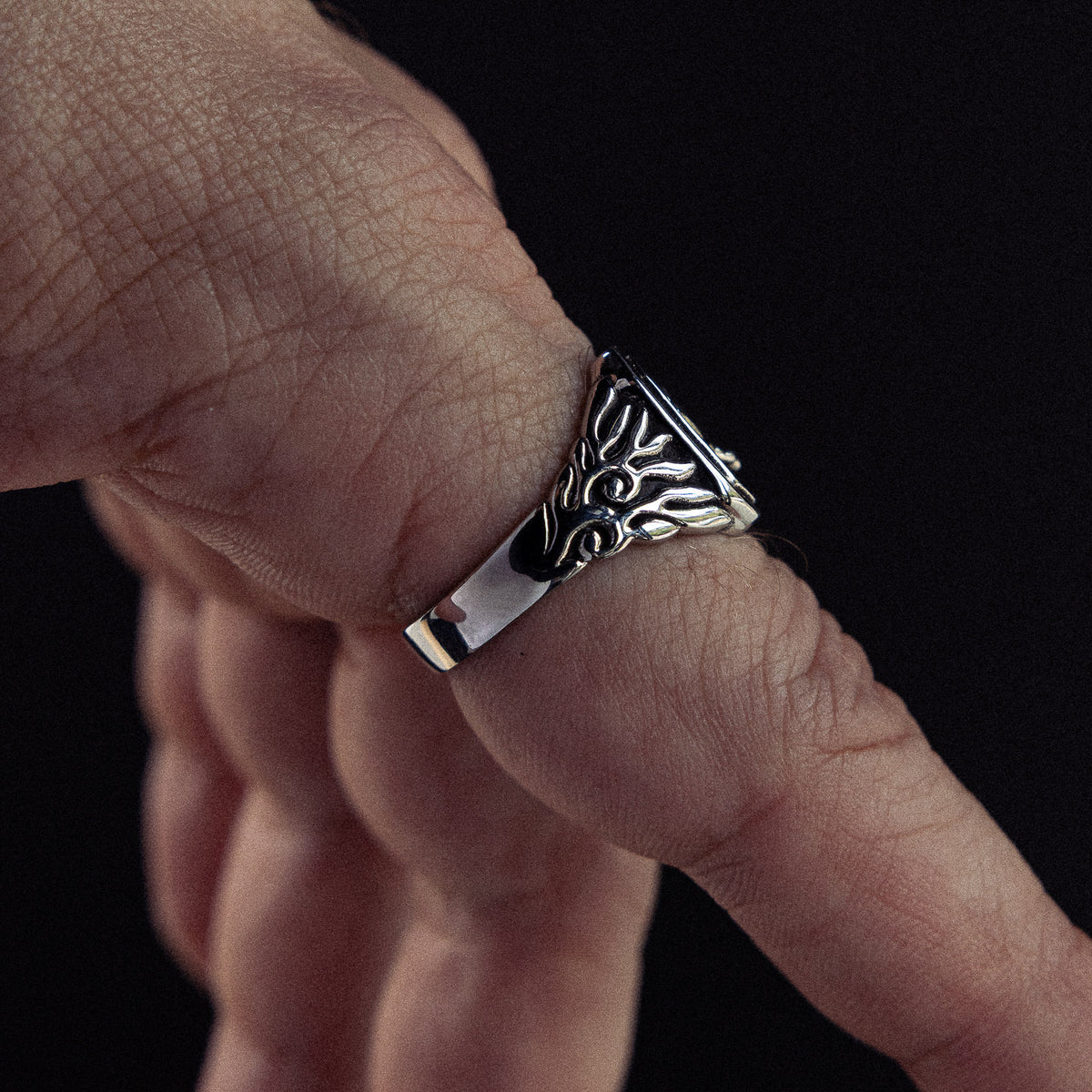 Hard Lessons stainless steel ring - on figure