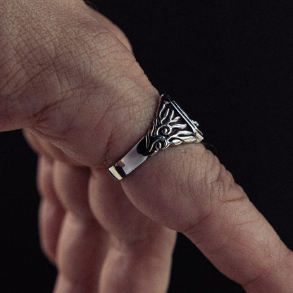 Hard Lessons stainless steel ring - on figure