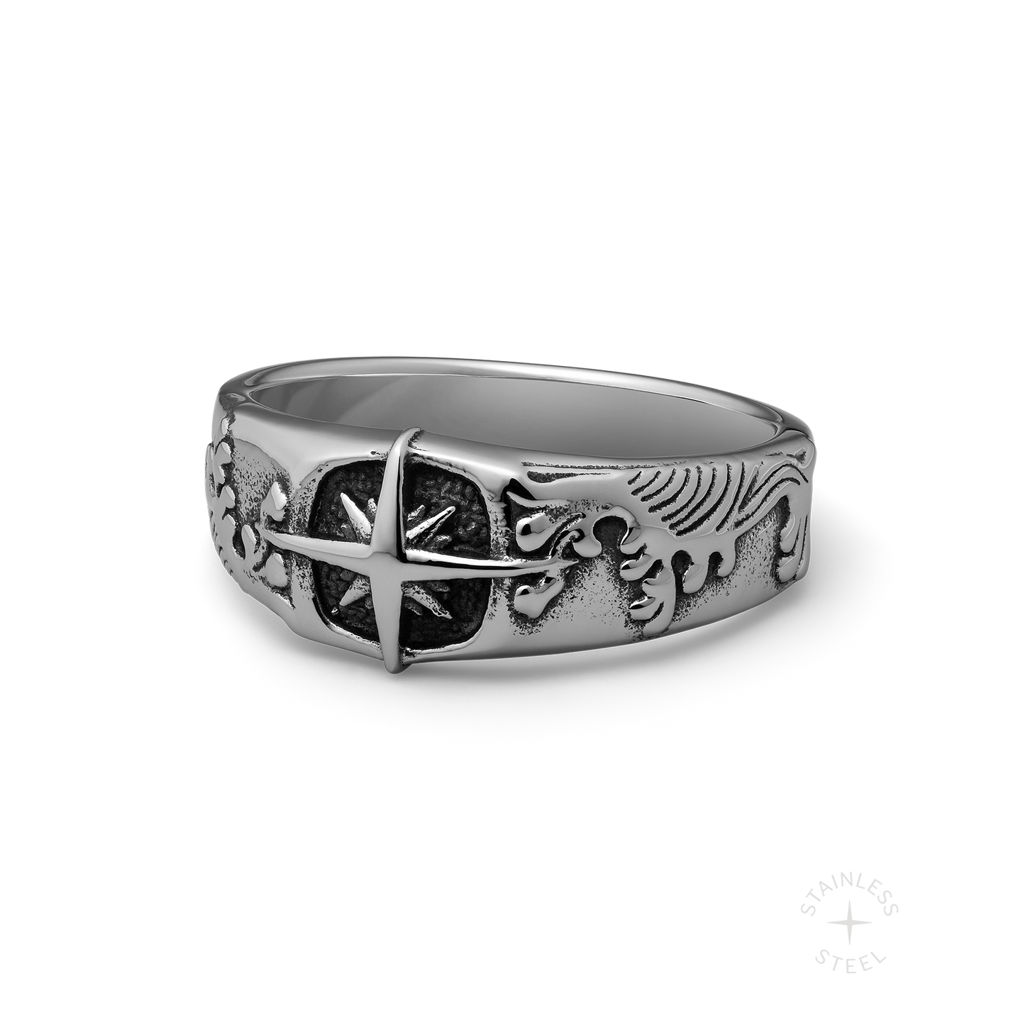 High Tide Stainless Steel nautical inspired band ring for men