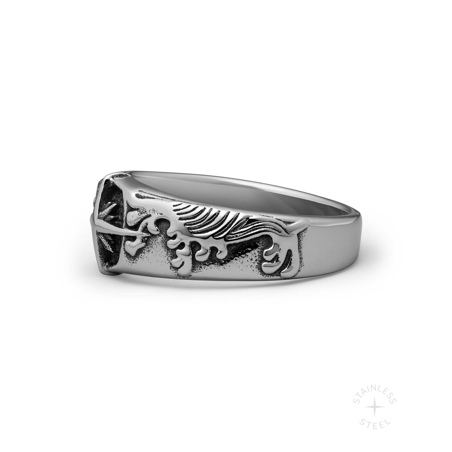 High Tide Stainless Steel nautical inspired band ring for men