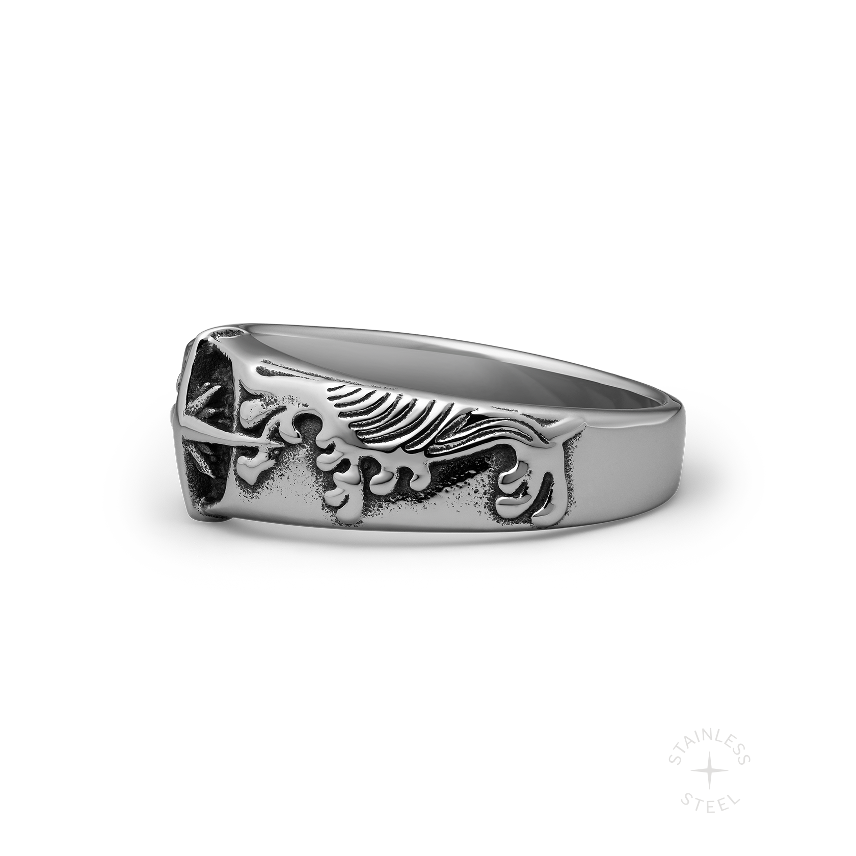 High Tide Stainless Steel nautical inspired band ring for men