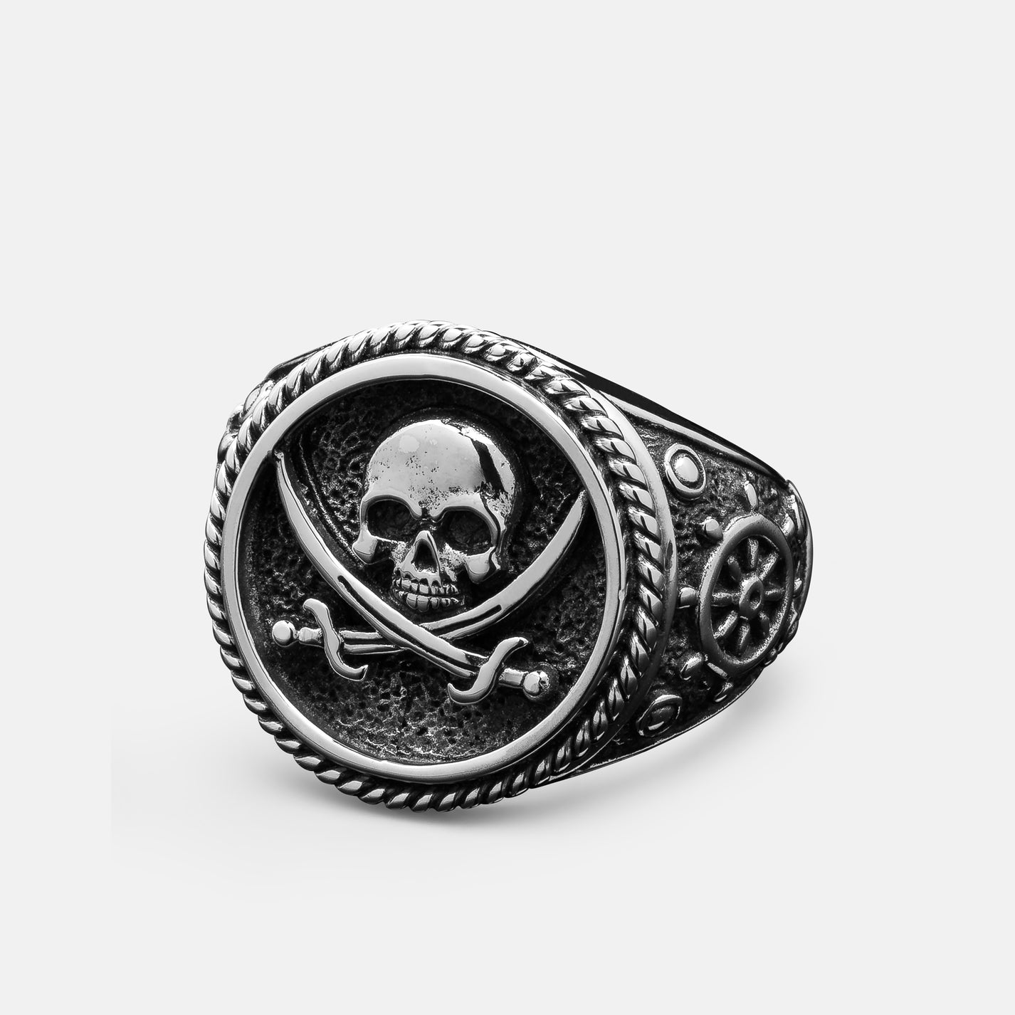 "Jolly Roger" Sterling Silver Men's Ring Clocks and Colours
